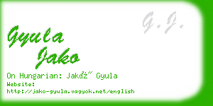 gyula jako business card